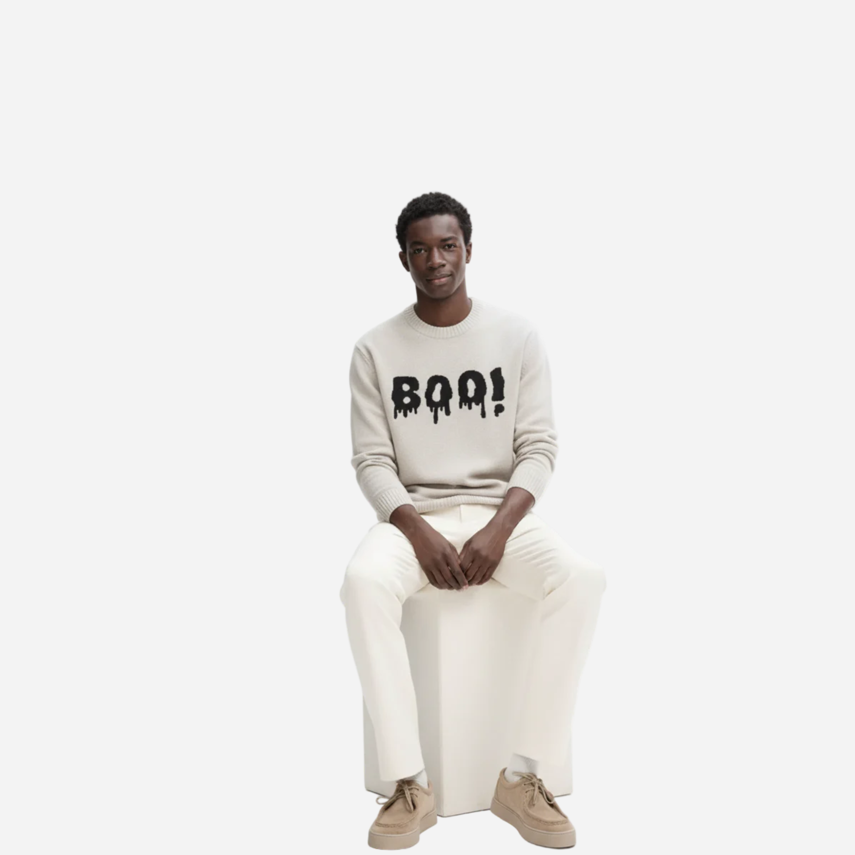 Knitted crew neck sweater