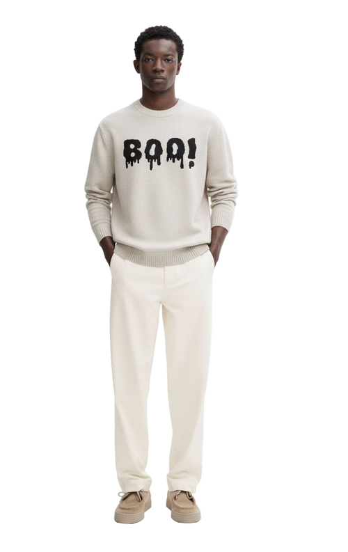 Knitted crew neck sweater