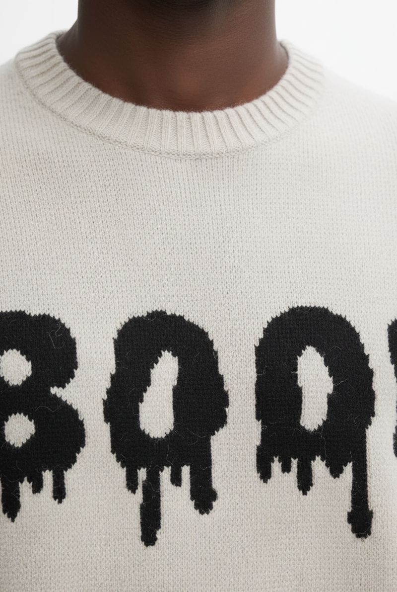 Knitted crew neck sweater