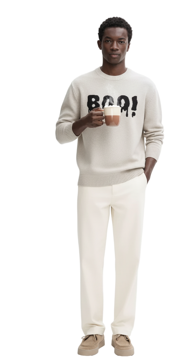 Knitted crew neck sweater